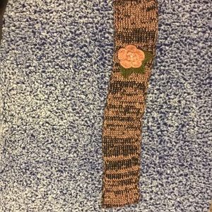 Handmade knit flower scarf
